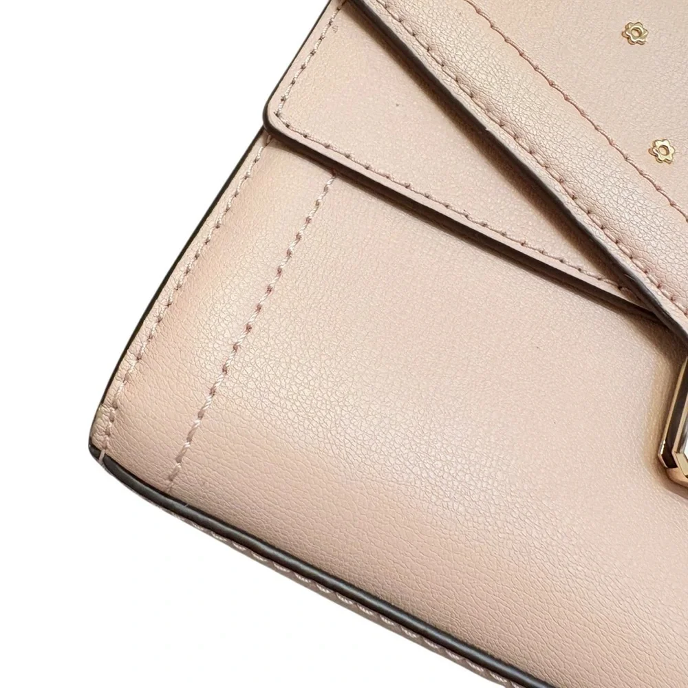 Michael kors pink Kinsley blossom embellished floral crossbody double flap bag